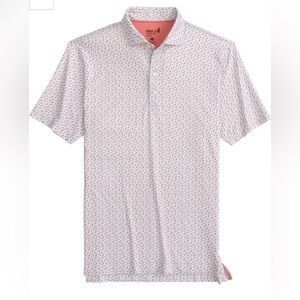 Johnnie-O Chili Pepper print AOP Golf Polo Shirt Mens XL Performance Stretch